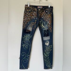 Embroidered Blue Jeans